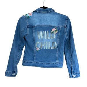 Arizona Jean Co.  Embroidered Wild Child Denim Jacket Girl’s Size 14